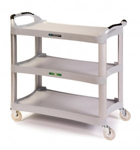 Lakeside Polyethylene Utility Carts - Plastic Utility Cart, 3 Shelf, Aluminum Leg, 500 lb. Weight Capacity - 2510