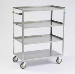 lakeside Linen Carts - Linen Cart with 4 Shelves, Stainless Steel, 300 lb., 16.25" x 27.5" x 46" - 333