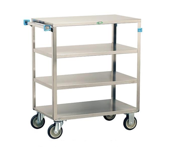 Lakeside Medium Duty Stainless Steel Utility Carts - Medium-Duty Stainless-Steel Utility Cart, 500 lb., 4 Shelves, 19-3/8" x 35" x 36-7/8" - 354