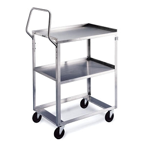 Lakeside Standard-Duty Stainless Steel Utility Carts - Stainless Steel Utility Cart, 300 lb., 2 Shelves, Ergonomic Handle - 6600
