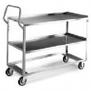Lakeside Manufacturing Inc Ergo-One Heavy-Duty Stainless Steel Utility Carts - Ergo-One Stainless Steel Utility Cart with 2 Shelves, 22" W x 53-1/8" L x 44-3/8" H - 6830