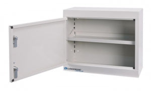 Lakeside Manufacturing Narcotics Cabinets - Single-Door Large Steel Narcotics Cabinet with Handle, Double Key Lock and One Adjustable Shelf, 18" W x 8" D x 15" H - LNC-1