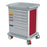 Lakeside Manufacturing Preciso Medical Carts - 6-Drawer Preciso Medical Cart with Four 3", One 6" and One 9" Drawer Configuration, Central Key Locking System, 25" W x 33" L x 41" H, Powder-Coated Red Sides - PRE27-1R