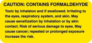 Centurion Centurion Formalin Laboratory Labels - Goldenrod Caution Contains Formaldehyde Label - LL670
