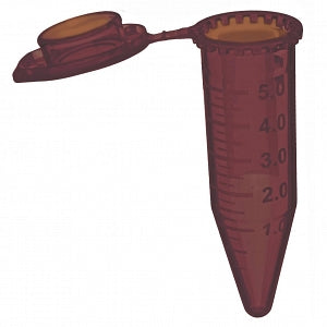 Labcon North America 5.0mL SuperClear Centrifuge Tubes with Attached Caps - Amber SuperClear Snap Cap Centrifuge Tube - 3048-861-000