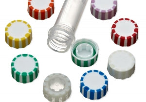 Labcon Screw Caps with Elastomeric Seal for SuperClear Tubes - CAP, SCREW, MICROCENT, W/ELASTO SEAL, WHT, NS - 3602-871-000