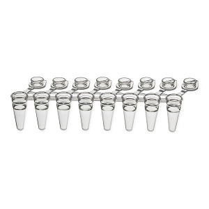 Labcon North America PurePlus 8-Well PCR Tube Strip with Attached Flat Caps - TUBE, 8 WELL, 0.2ML, CLR FLAT CAP, LOW PRFLE - 3928-550-000