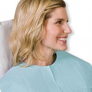 TIDI Ultimate Bibs & Towels - Blue 3-Ply Poly Contoured Bib, 17" x 18" - 917443