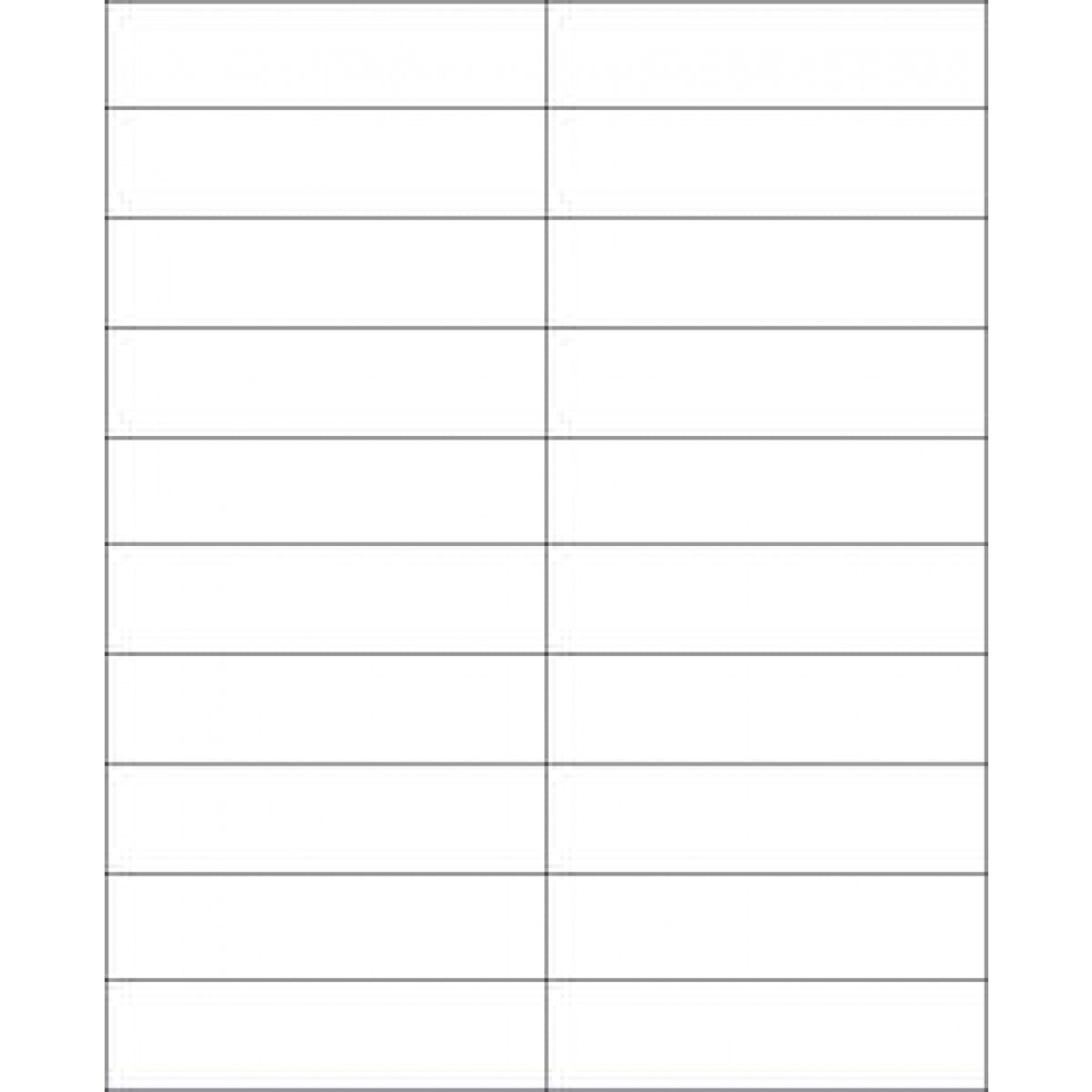 Chart Labels Laser Portrait 4X1 White - 20 Per Sheet, 100 Sheets Per P ...
