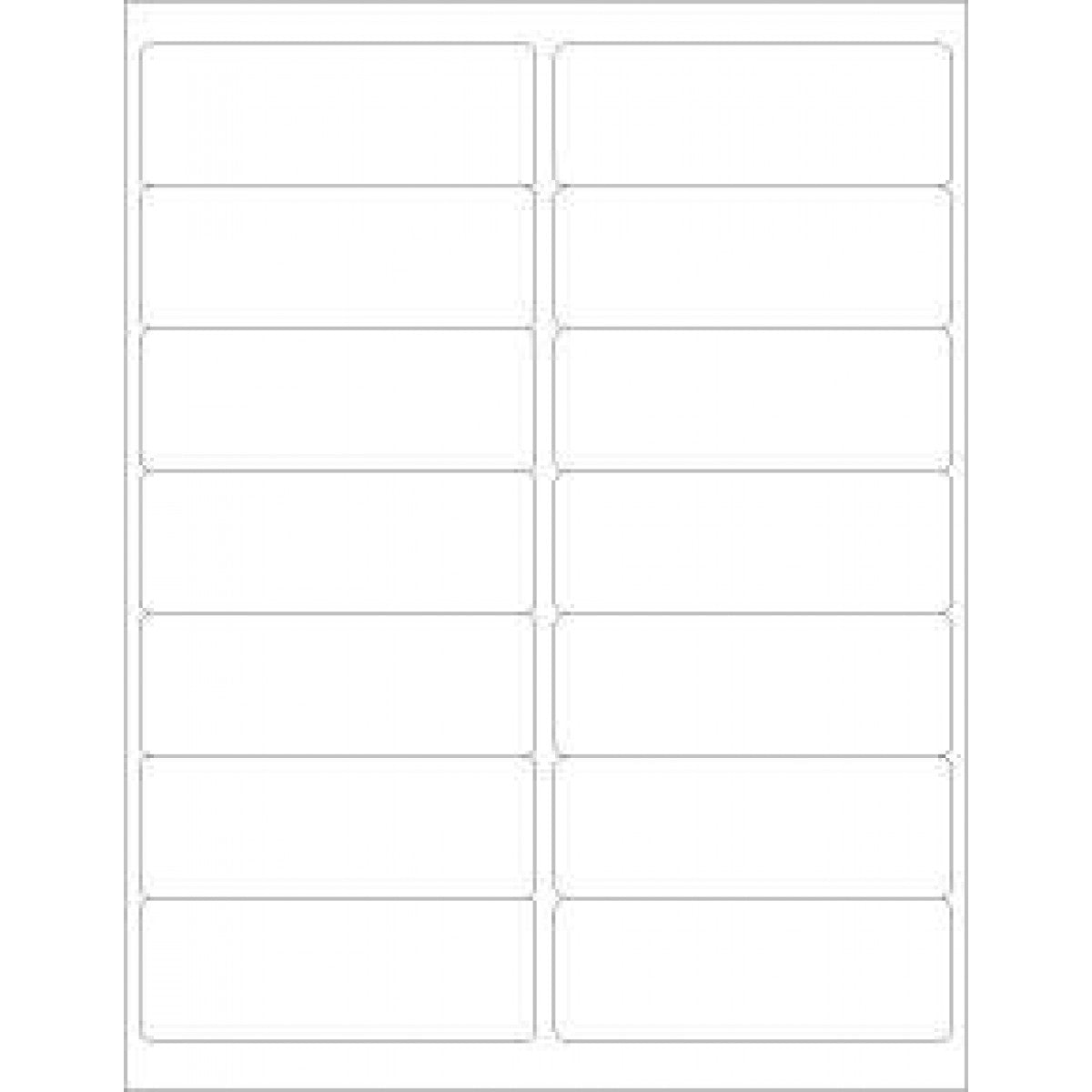 Chart Labels Laser Portrait 4X1 4/9 White - 14 Per Sheet, 100 Sheets Per Pack
