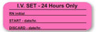 Laguna Coast Associati Nursing Labels - LABEL, IV 24 HRS ONLY FL YLW, 420/RL - IV201-KCY