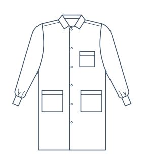 Encompass SafeGuard Fluid Resistant Lab Coats - SafeGuard Fluid-Resistant Lab Coat, Blue, Reusable, Size L - 46942-117