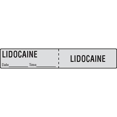 IV Tubing Medication Label Lidocaine