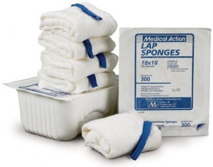 Owens & Minor Sterile Laparotomy Sponges - Prewashed Laparotomy Sponge Tray, Sterile, 4" x 18" - 307