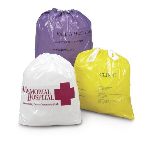 Inteplast Group Drawstring Patient Belongings Bags - Patient Belonging Bag with Drawstring, White, 20" x 20" x 4" - 50-20