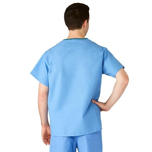 Medline AngelStat Unisex Reversible V-Neck Scrub Top with 2 Pockets - AngelStat Unisex Reversible V-Neck 2-Pocket Scrub Top with Medline Color-Coding, Size 5XL, Ceil Blue - 610NTH5XL-CM