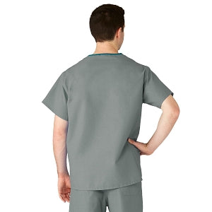 Medline AngelStat Unisex Reversible V-Neck Scrub Top with 2 Pockets - AngelStat Unisex Reversible V-Neck 2-Pocket Scrub Top with Medline Color-Coding, Size S, Misty - 610NTZS-CM