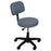 UMF Medical Exam Stool with Back - Pneumatic Padded Stool with Back and 5-Leg Plastic Base, Steel Blue - M6746ST