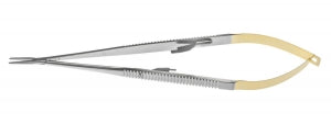 Medline Needle Holders - Castroviejo Needle Holder with Straight Smooth Jaws and Tungsten Carbide Inserts - MDG0658816