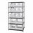 Quantum Storage Systems Steel Shelving System with Shelves and Clear Hulk Bins - 24" x 36" x 75" Steel Shelving System with 7 Shelves and 13 Clear Hulk Bins - 2475-953954CL