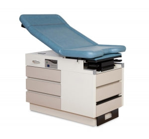 Enochs OB Gyn Examination Table - Manual Back Examination Table with Cambridge Blue Top Color, 5 Drawers and Electrical Outlet - 456RHBECWCB