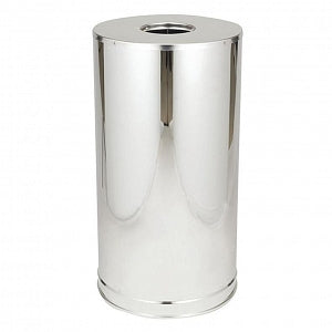 Grainger Silver 15 gal. Round Open Top Decorative Trash Can - Silver 15-gal. Round 27.75"H Open Top Decorative Trash Can - 4PGG9