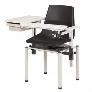 Clinton Industries Plastic Blood Draw Chair - SC Series Plastic Blood Draw Chair with Flip-Up Arm, 300 lb. Weight Capacity, Drawer Included - 6049-P