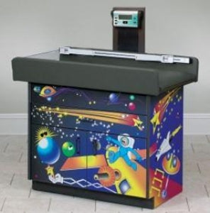Clinton Illustrated Pediatric Scale Treatment Tables - Pediatric Treatment Table with Scale, Space - 7835