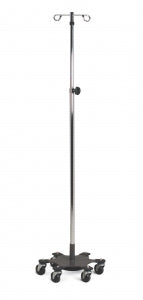 Clinton Industries IV Poles - IV Pole, 6 Leg, 2 Hook, Compact 16" Base, 53"-93" Height - IV-610