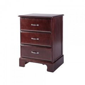 Akin Amherst Collection Bedroom Cabinets - Amherst 3-Drawer Bedside Cabinet, Cordovan, 21.4" W x 17.1" D x 29.25" H - AHA10CD
