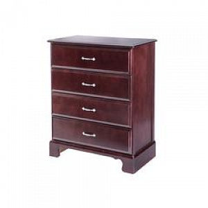 Akin Amherst Collection Bedroom Cabinets - Amherst 4-Drawer Bedside Cabinet, Cordovan, 29.4" W x 17.1" D x 36.9" H - AHA11CD