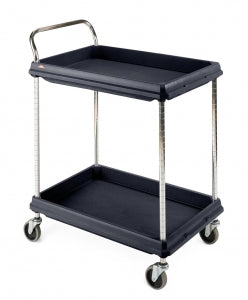 InterMetro Utility Carts - Utility Cart, 2 Shelves, Deep Ledge, Blue - BC2030-2DBU