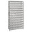 Quantum Storage Systems 12" Deep Steel Shelving Kits with Clear Bins - Steel Shelving Kit with 96 Clear Bins, 36" W x 12" D x 75" H - 1275-101CL