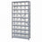 Quantum Storage Systems 12" Deep Steel Shelving Kits with Clear Bins - Steel Shelving Kit with 36 Clear Bins, 36" W x 12" D x 75" H - 1275-207CL