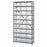 Quantum Storage Systems 12" Deep Steel Shelving Kits with Clear Bins - Steel Shelving Kit with 27 Clear Bins, 36" W x 12" D x 75" H - 1275-209CL