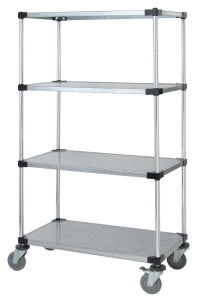 Quantum Storage Systems Mobile Shelf Carts with Four Solid Shelves - 18"W x 36"L x 69"H Mobile Cart with 4 Solid Shelves - M1836SG46