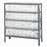 Quantum Storage Systems 18" Deep Steel Shelving Kits with Clear Bins - Steel Shelving Kit with 32 Clear Bins, 36" W x 18" D x 39" H - 1839-203CL