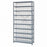 Quantum Storage Systems 18" Deep Steel Shelving Kits with Clear Bins - Steel Shelving Kit with 72 Clear Bins, 36" W x 18" D x 75" H - 1875-203CL