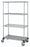 Quantum Storage Systems Mobile Shelf Carts with Three Wire and One Solid Shelves - 24"w x 60"L x 80"H Mobile Cart with 1 Solid and 3 Wire Shelves - M2460CG47