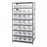 Quantum Storage Systems Steel Shelving System with Shelves and Clear Hulk Bins - 24" x 36" x 75" Steel Shelving System with 8 Shelves and 28 Clear Hulk Bins - 2475-950CL