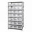 Quantum Storage Systems Steel Shelving System with Shelves and Clear Hulk Bins - 24" x 36" x 75" Steel Shelving System with 8 Shelves and 21 Clear Hulk Bins - 2475-952CL