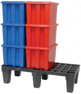 Quantum Storage Systems Stationary Modular Dunnage Units - Polymer Dunnage Rack, Ventilated, 24" x 48" x 12" - 482412DPP