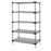 Quantum Storage Systems Stainless Steel Starter Kit with 5 Solid Shelves and 4 Posts - 18"W x 42"L x 74"H Stainless Steel Shelf Starter Kit with 5 Solid Shelves - WRS5-74-1842SS
