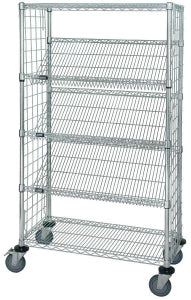 Quantum Storage Systems Slanted Shelf Suture Carts - Slanted-Shelf Suture Cart, Enclosed Panels, 24" x 48" x 69" - WRCSL5632448EP