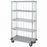 Quantum Storage Systems 3-Sided Carts with 1 Solid and 4 Wire Shelves and Dolly - 3-Sided 18" x 48" x 70" Enclosure Cart with 4 Wire Shelves, 1 Solid Shelf and Dolly Base - MD1848CG46RE-5