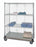 Quantum Storage Three-Sided Linen Carts - 3-Sided 24" x 36" x 70" Linen Cart with 3 Wire Shelves, 1 Solid Shelf and Dolly Base - WRDBS4632436EP