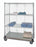 Quantum Storage Three-Sided Linen Carts - 3-Sided 24" x 48" x 81" Linen Cart with 3 Wire Shelves, 1 Solid Shelf and Dolly Base - WRDBS4742448EP