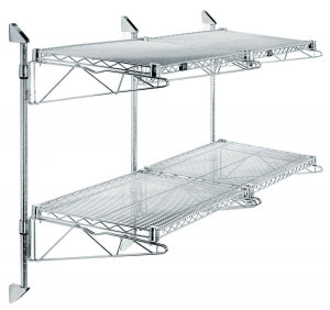 Quantum Storage Systems Shelving Unit Wall Mount Sets - Wall Mount Set with One 18" Double Post Cantilever Arm and Two Post Mount Brackets - DCB18