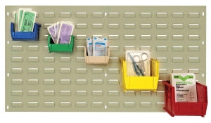 Quantum Storage Systems Steel Wall Mounted Louvered Panels - Ultra Hanging Louvered Panel, Gray, 48"L x 19"H - QLP-4819