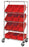 Quantum Storage Systems Mobile Slanted Shelf Units - Mobile Cart, Slanted, 24" x 36" x 69", 3 Slanted Shelved, 2 Flat Shelves - M2436SL6C